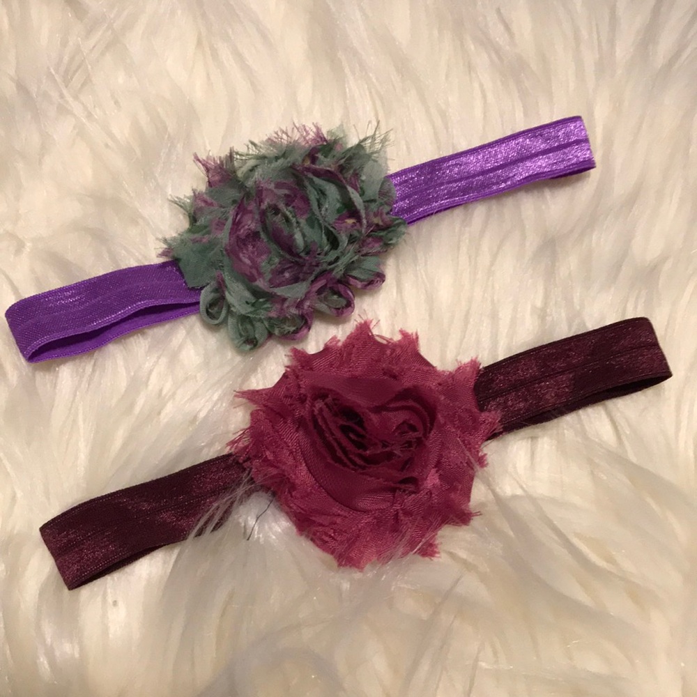 Infant girl shabby chic stretch headbands